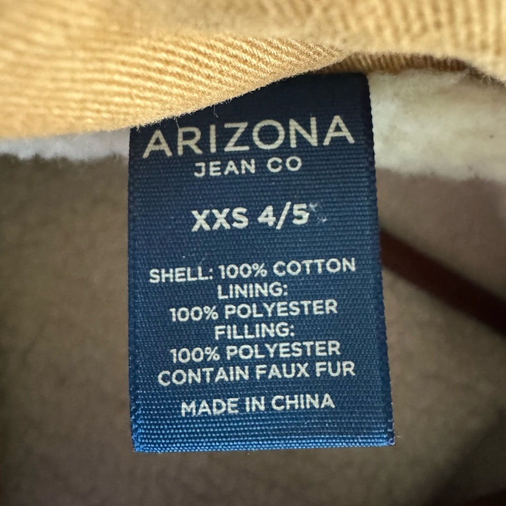 Arizona Jean Co kids’ fleece lined barn coat. Size: 4/5. - Picture 8 of 10